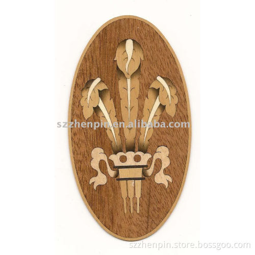 Marquetry wood inlay and door veneer rosette Sapeli background